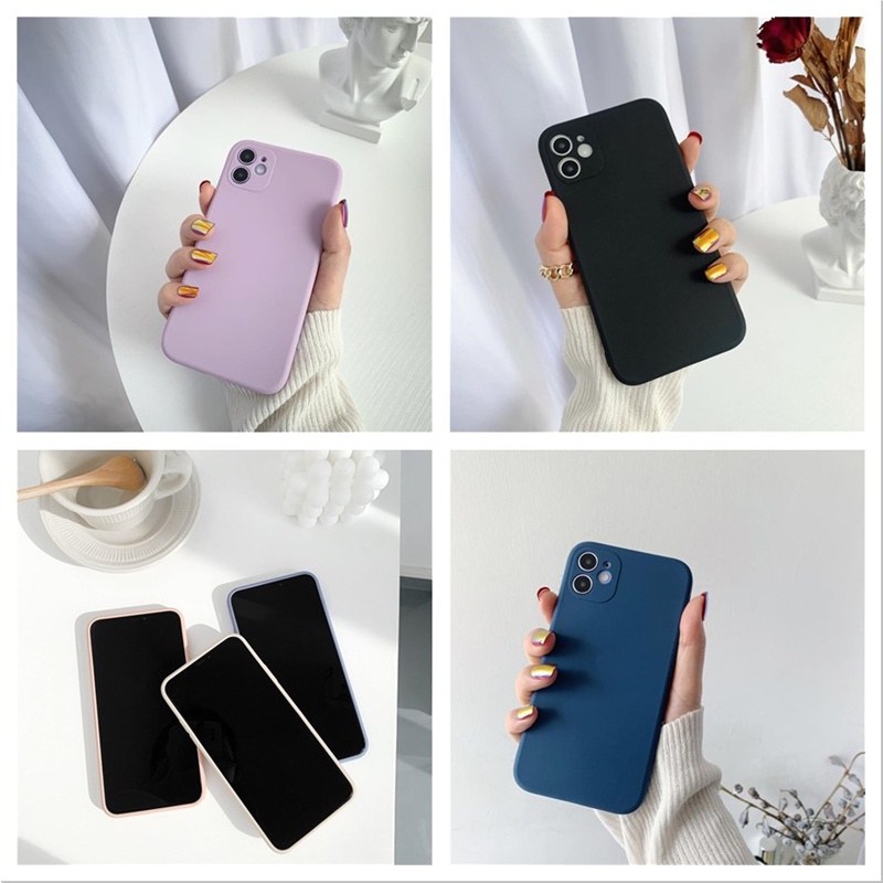 ốp iphone Viền Vuông Màu Tím/Đen Cho iPhone 6/6plus/6s/6splus/7/7plus/8/8plus/x/x