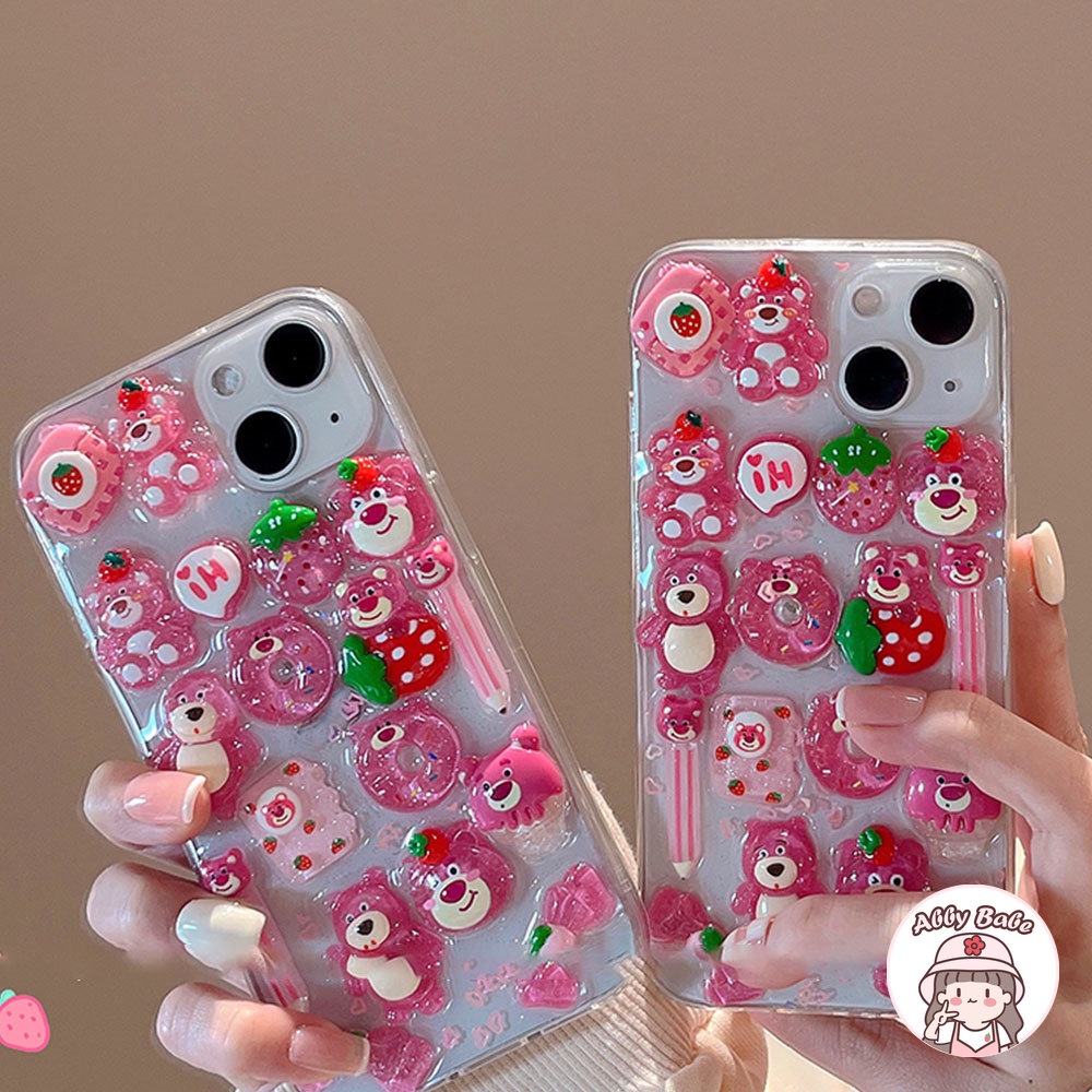 Ốp Điện Thoại TPU Mềm Trong Suốt Hình Gấu 3D Cho Iphone 14 Pro Max 11 7Plus 13 12 11 Pro Max X XS 12 13 XR