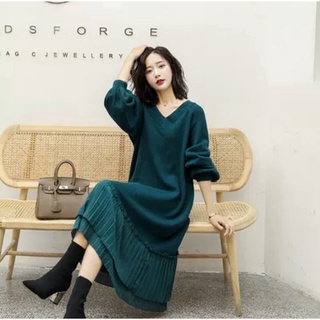 Váy bầu đầm bầu thu đông (đen,be)