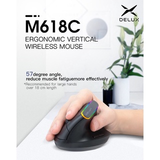 Chuột không dây delux m618c 2.4ghz wireless led rgb 1600dpi