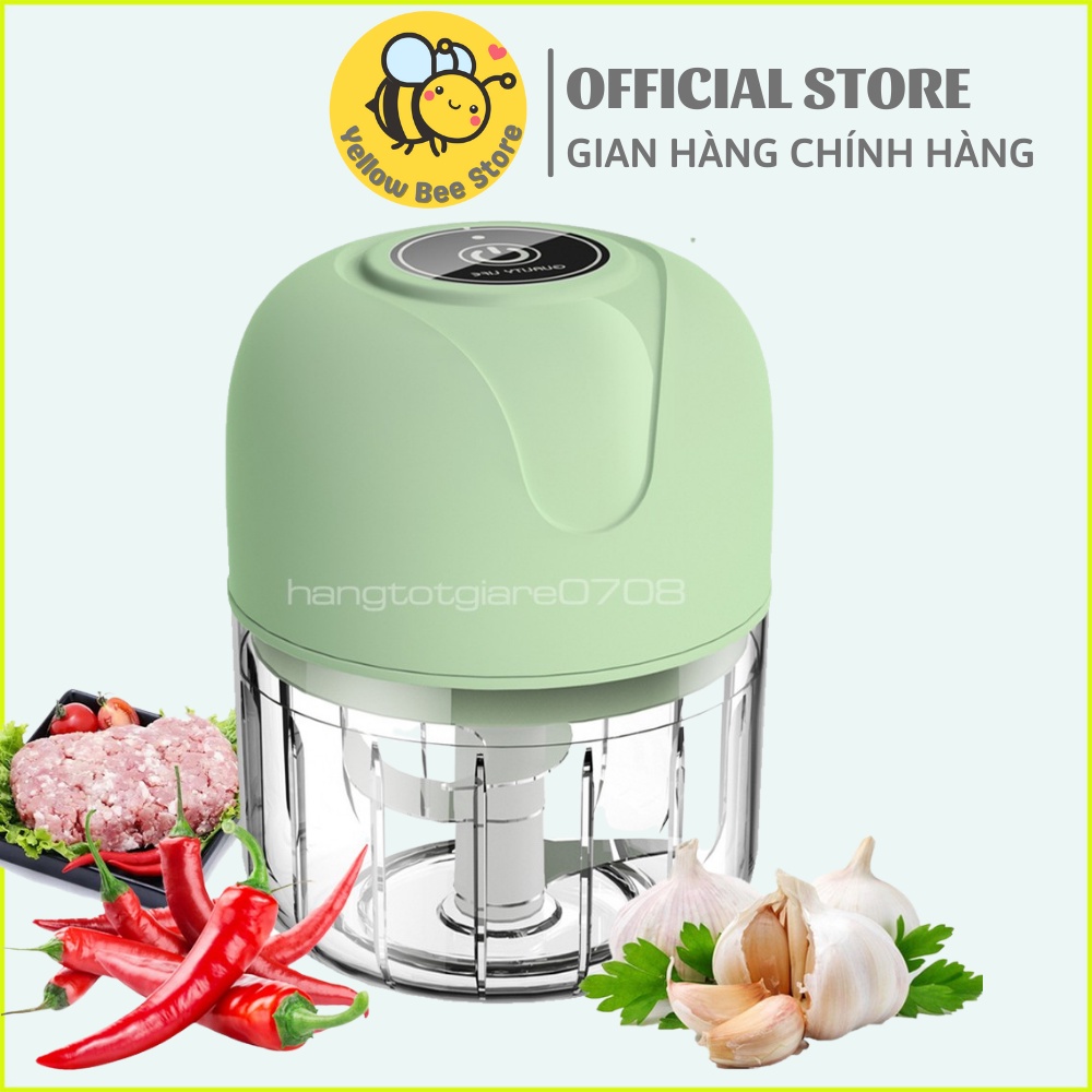 Máy xay mini gia vị tỏi ớt, đồ ăn dặm cho bé dung tích 250ml, sạc điện cổng usb tiện dụng, bảo hành 12 tháng lỗi đổi mới
