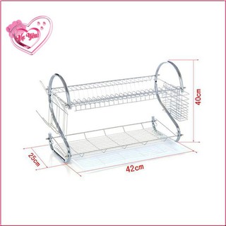 Kệ úp chén dĩa Inox 2 tầng
