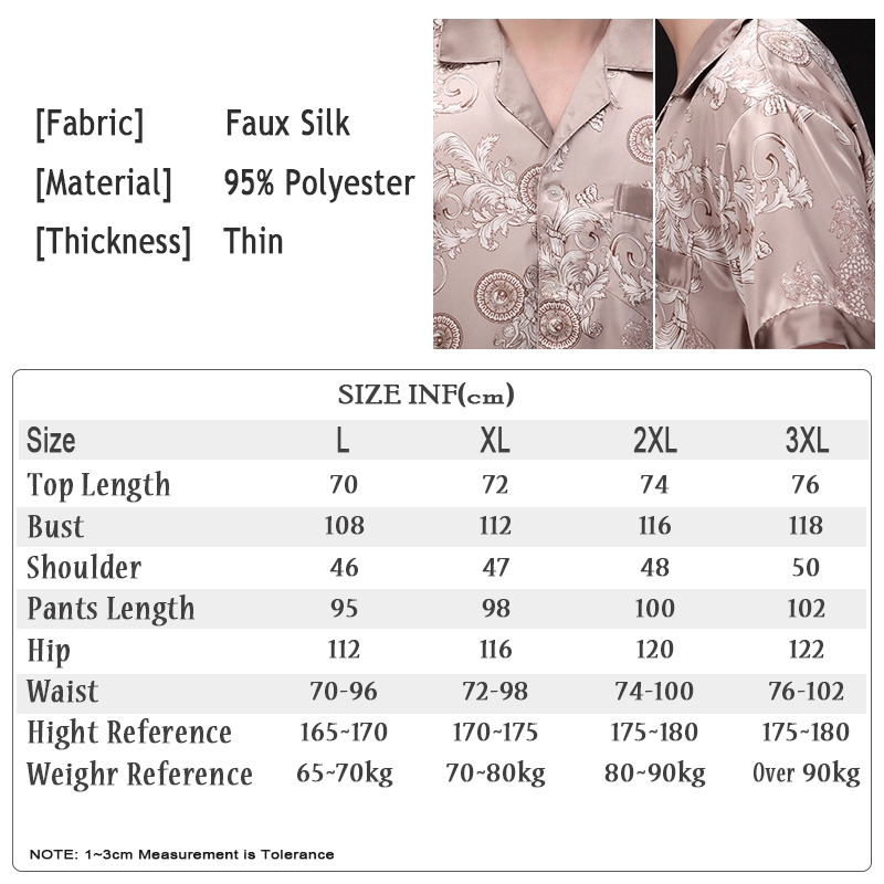 Bộ pijama lụa tay ngắn UNLIMON thoải mái cho nam | BigBuy360 - bigbuy360.vn
