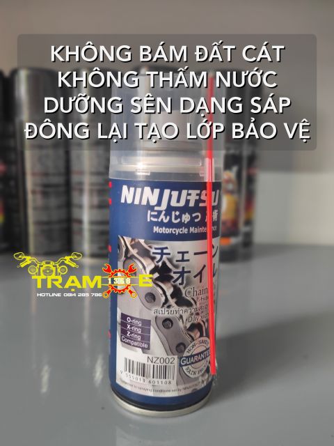 CHAI XỊT DƯỠNG SÊN XE MÁY NINJUFSU SAMURAI DẠNG SÁP