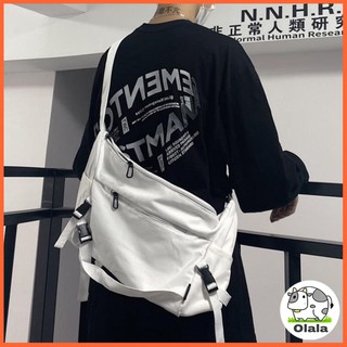 Túi đeo chéo nam nữ canvas màu trơn dễ phối quần áo