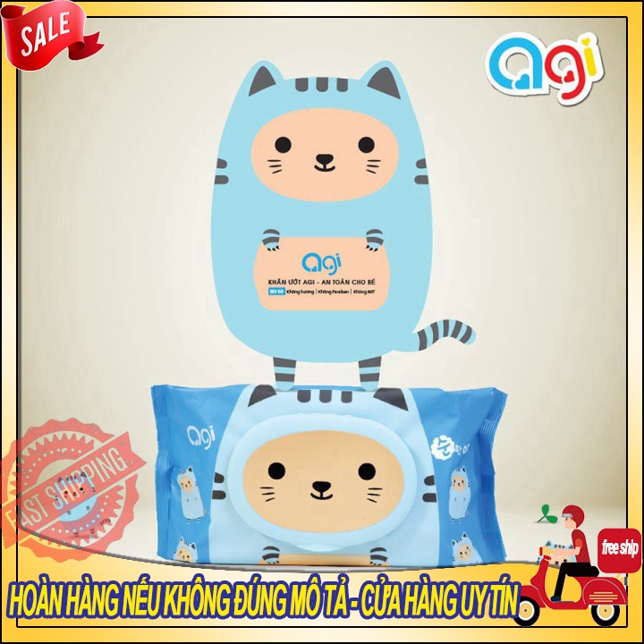 [HÀ NỘI] COMBO 10 Gói Khăn ướt Agi 80 tờ không hương