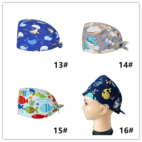 [Hàng mới về] Mũ cotton y tá bác sĩ bệnh nhân họa tiết in đa dạng