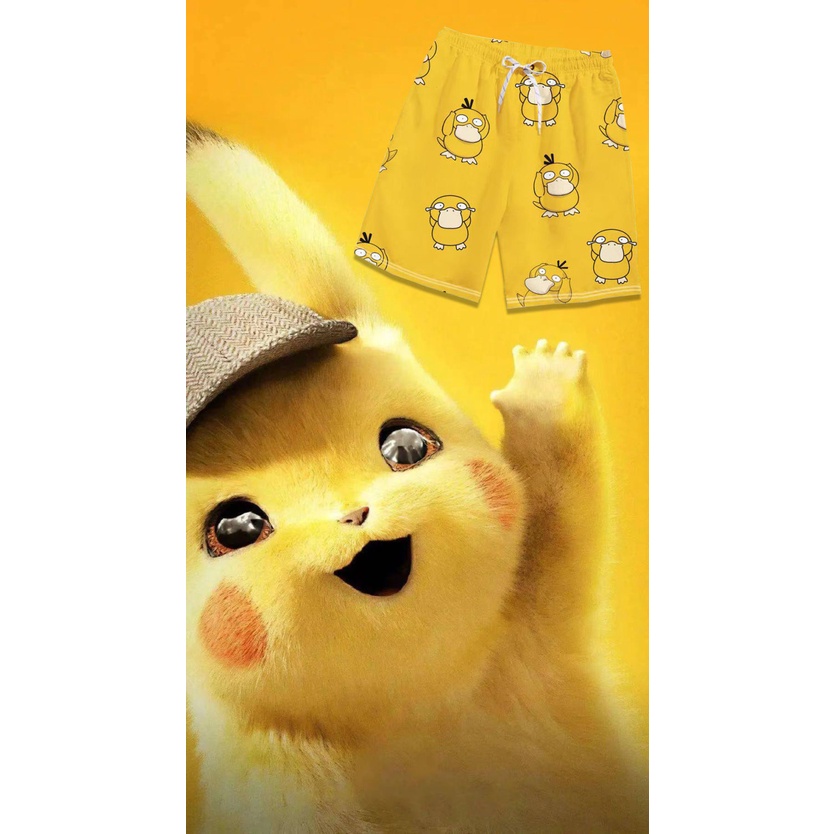 Quần Short Nam In Hình Psyduck Thời Trang Đi Biển 2022