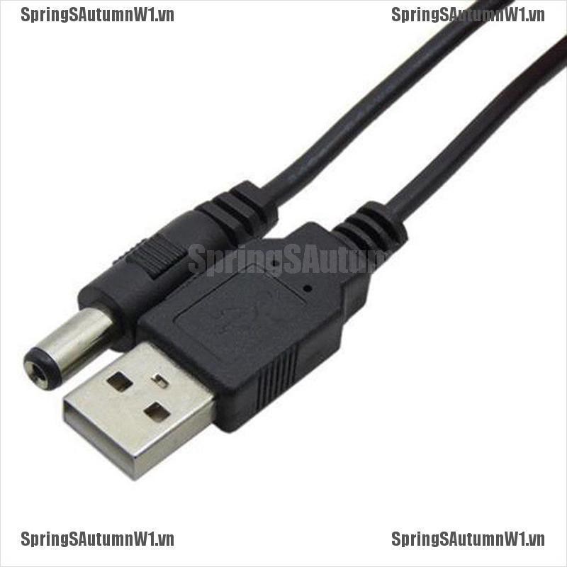 Cáp điện 5V DC nối cổng USB với giác cắm dạng thùng 2.5 3.5 4.0 5.5mm màu đen