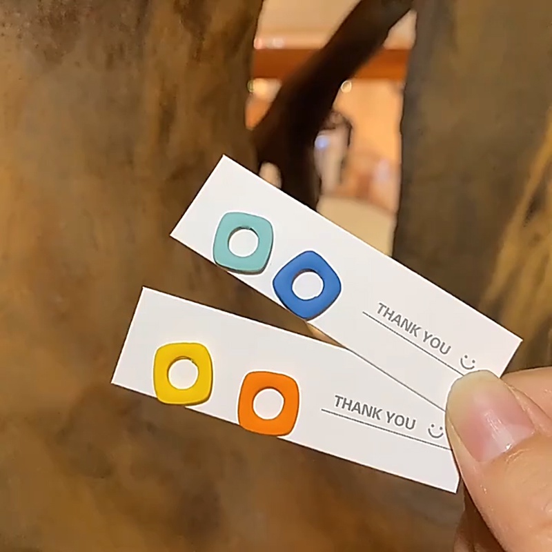 Khuyên tai dáng vuông màu sắc đơn giản thời trang sang trọng cho nữ