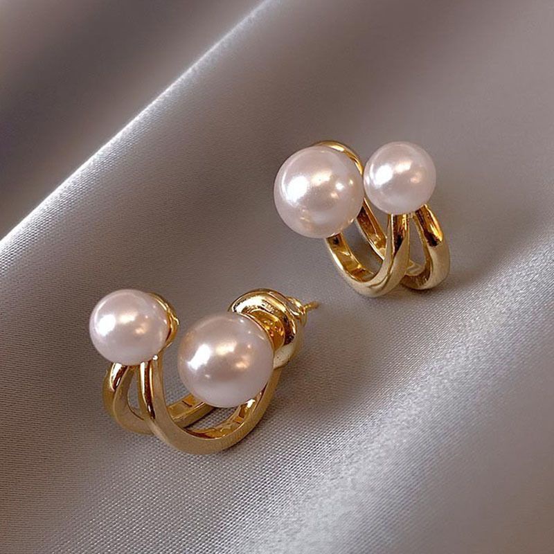 Bông tai bạc S925 - Hoa tai nữ bạc Ý ngọc trai nhân tạo đeo 2 kiểu dễ thương, sang trọng ZAZA accessories KT8031