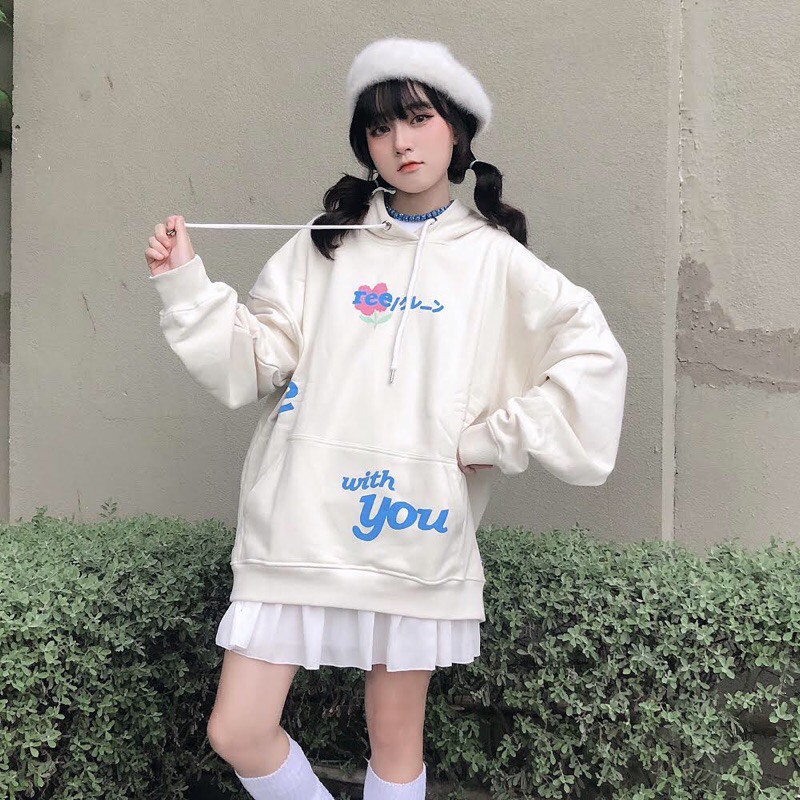 ÁO HOODIE BE WITH YOU MÀU KEM | BigBuy360 - bigbuy360.vn