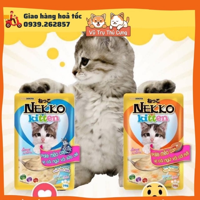 Combo 12 gói Pate Nekko Kitten cho mèo con 70g