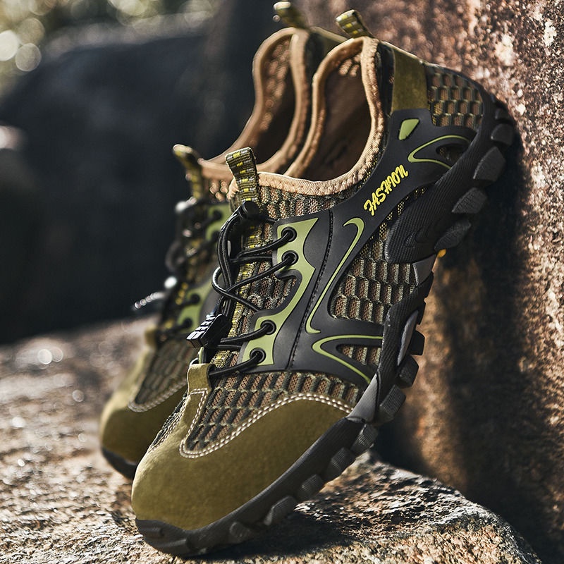 【Hàng Sẵn Sàng】 Giày Lưới Đi Xe Đạp Leo Núi Không Khóa Thoáng Khí Cỡ Lớn Cho Nam