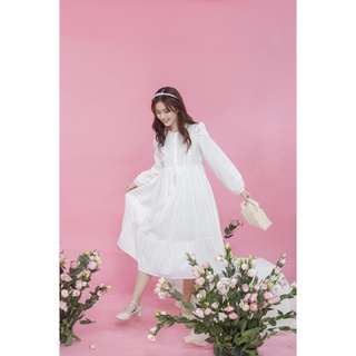 Đầm babydoll phối ren mallow dress - carrot farm