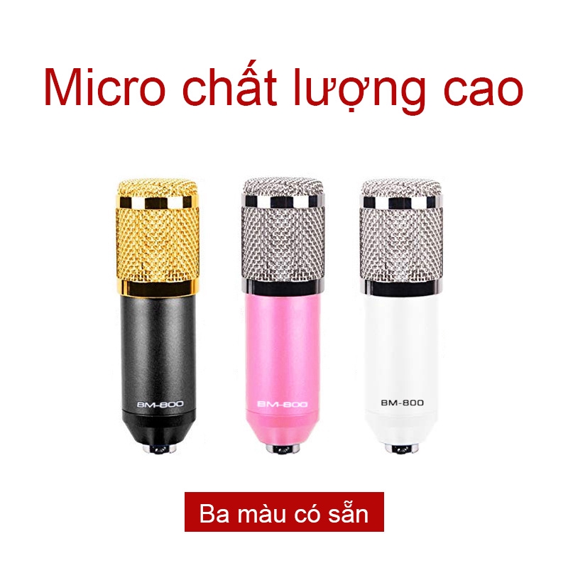 Micro thu âm chuyên nghiệp - (Micro live stream,karaoke online cực hay) Mạng karaoke tụ micro thu âm karaoke [HTBM800]