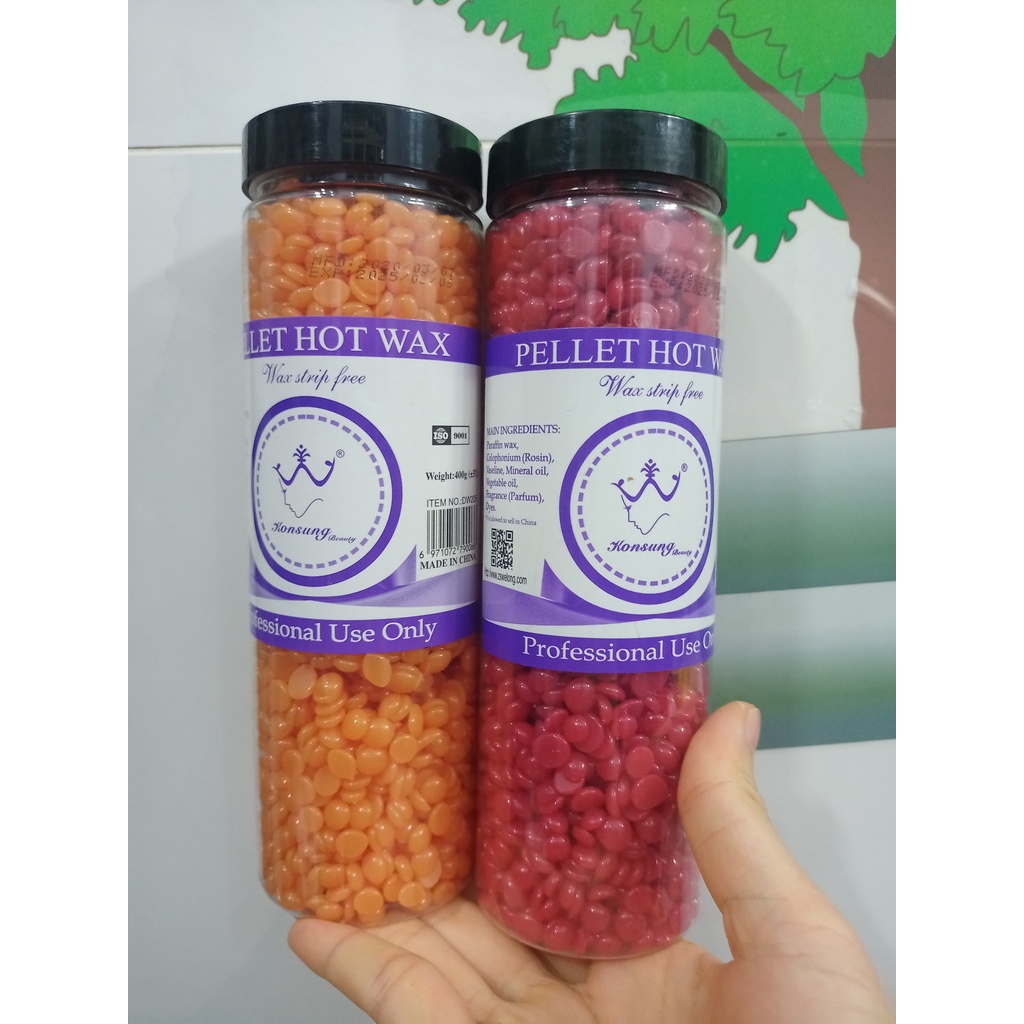 1 hủ Sáp wax lông dạng viên hương trái cây hủ 400gram - đun tan chảy trước khi wax