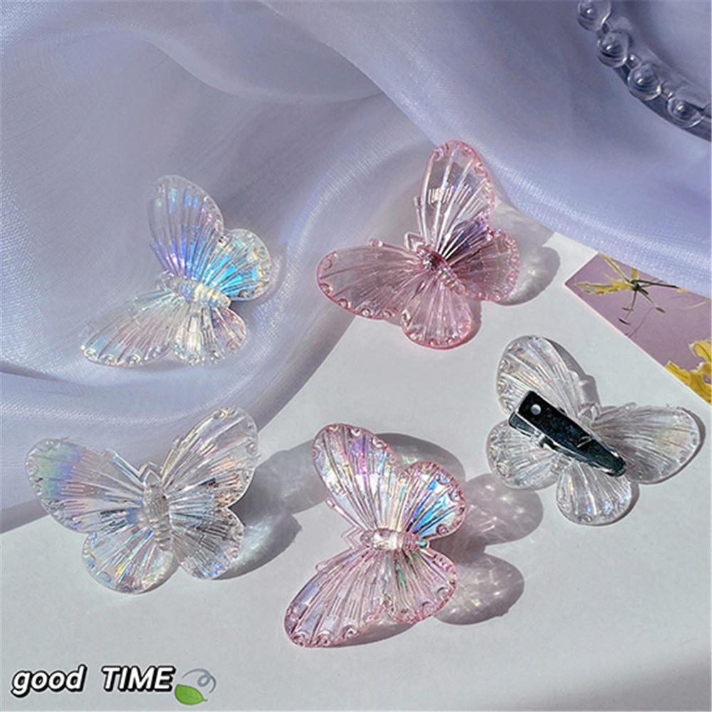 Bộ 5 Kẹp Tóc Hình Bướm Màu Sắc Ngọt Ngào Thời Trang Xuân Hè Cho Bé Gái