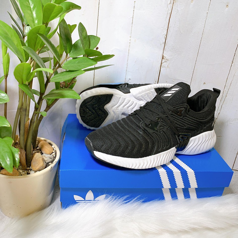 Giày Chạy Bộ Nam Nữ Ftw Alphabounce Instinct Cực Nhẹ Màu Đen Tặng Box