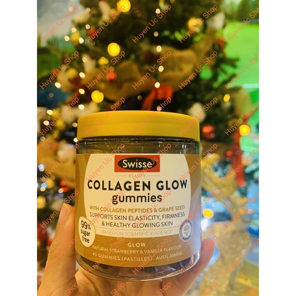 Viên uống giúp da căng mịn, sáng bóng Swisse Beauty Collagen Glow With Collagen Peptides 40v 60v 120v