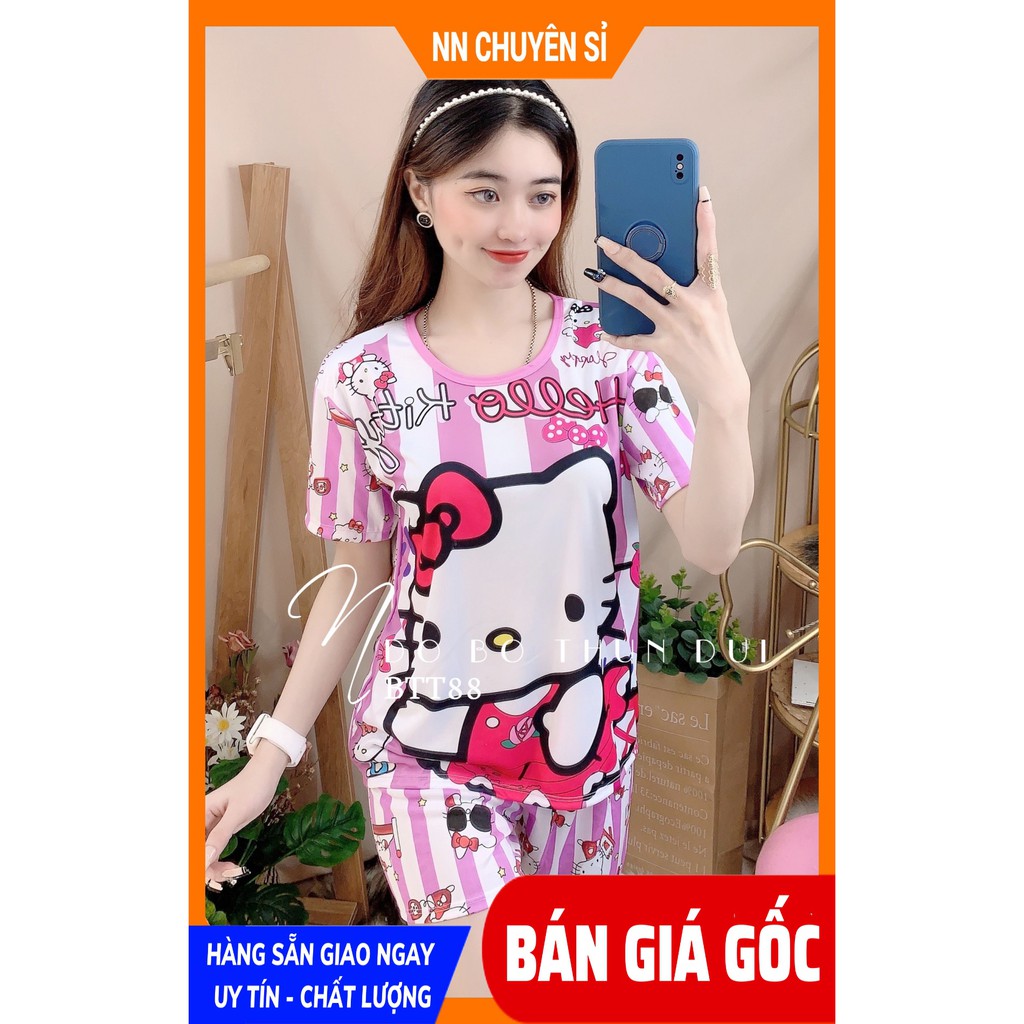 Đồ bộ mặc nhà ⚡ Đồ bộ nữ ⚡ Đồ bộ bò sữa ⚡ Thun in lụa mềm mịn mát họa tiết dễ thương BTT