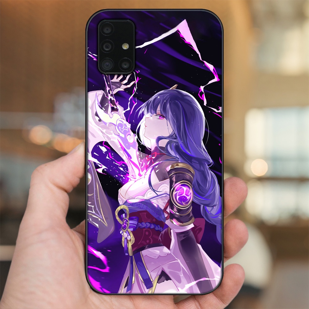 Ốp lưng Samsung A51, A71 viền đen in hình Raiden Shogun Genshin Impact