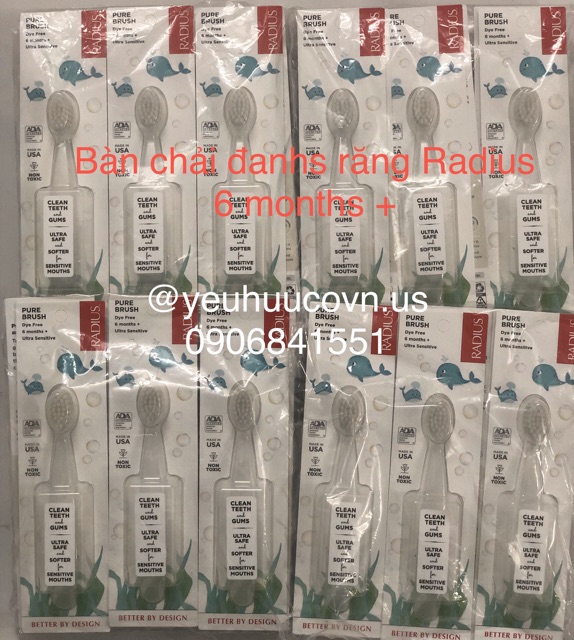 Bàn chải đánh răng Radius bé từ 6 tháng - 6y+