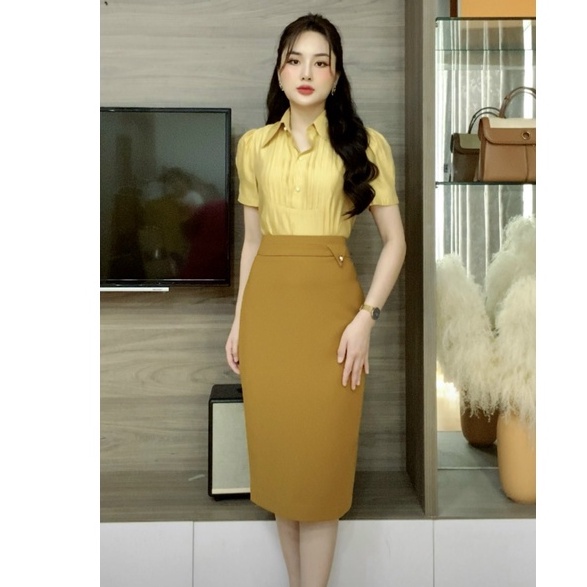 Áo sơ mi nữ ngắn tay dập ly phôi 3 cúc ngọc ZYM'S HOUSE K1652, K1653, K1654, K1655