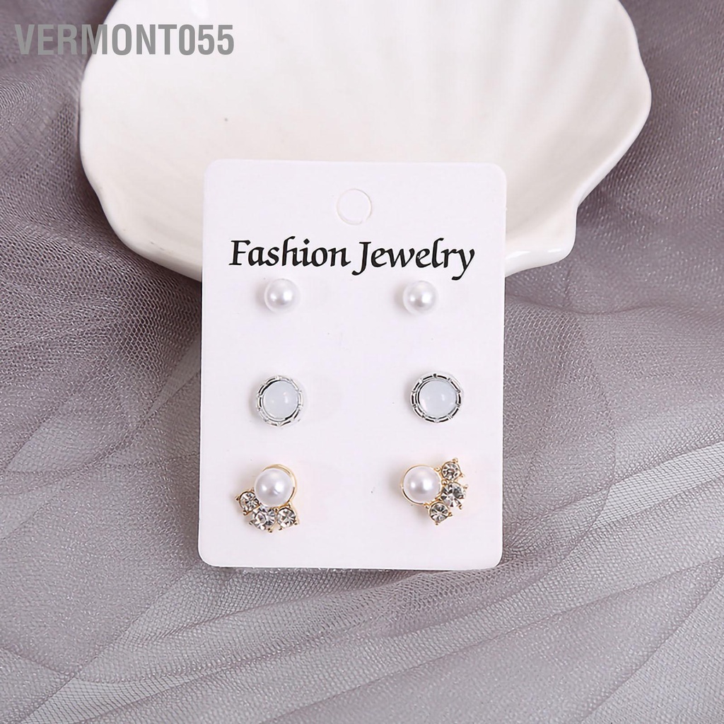 Vermont055 Ear Studs Bạc Hợp kim sáng bóng Hoa tai Stud phong cách cổ điển cho Quà tặng kỷ niệm tiệc cưới