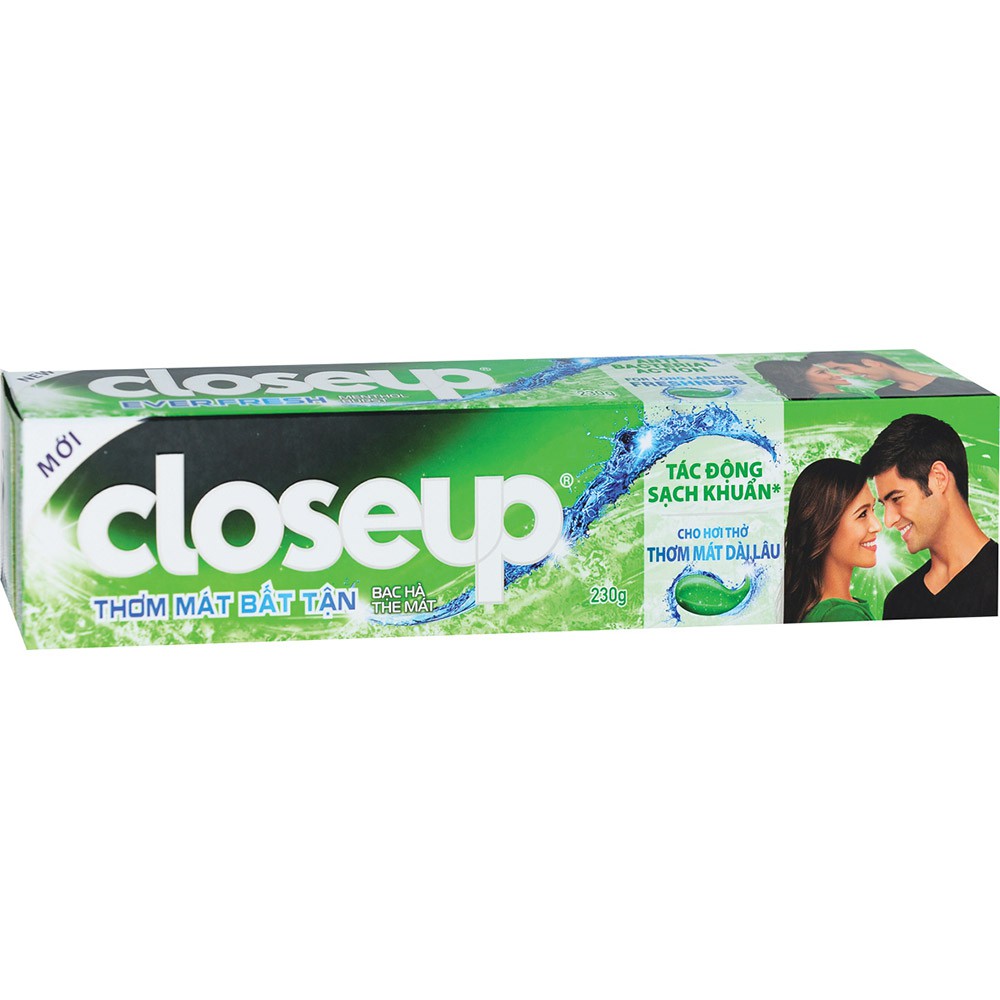 Kem đánh răng Close Up hương bạc hà/  trắng răng vị dừa 230g