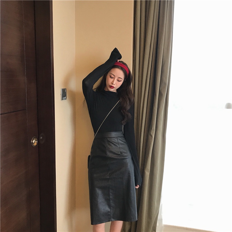 Chân váy da chữ A dáng dài eo cao nhiều màu thu đông 2021 - Uri32 | BigBuy360 - bigbuy360.vn