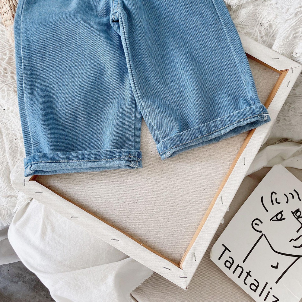 Quần Jean Dài Dáng Suông Co Giãn Tốt Kiểu Hàn Quốc Thời Trang Mùa Thu Cho