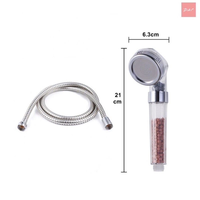 Vòi Sen Tắm Lọc Nước Có Hạt Nano, Vòi Sen Tăng Áp, Kèm Dây