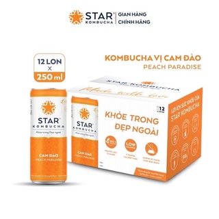 Thùng 12 lon trà star kombucha vị cam đào