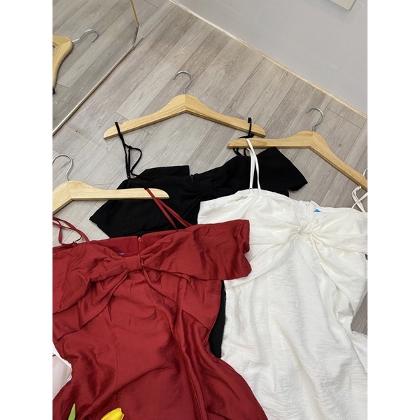 Bigsize - Đầm rớt vai kiểu Nơ đi tiệc  - Mary dress