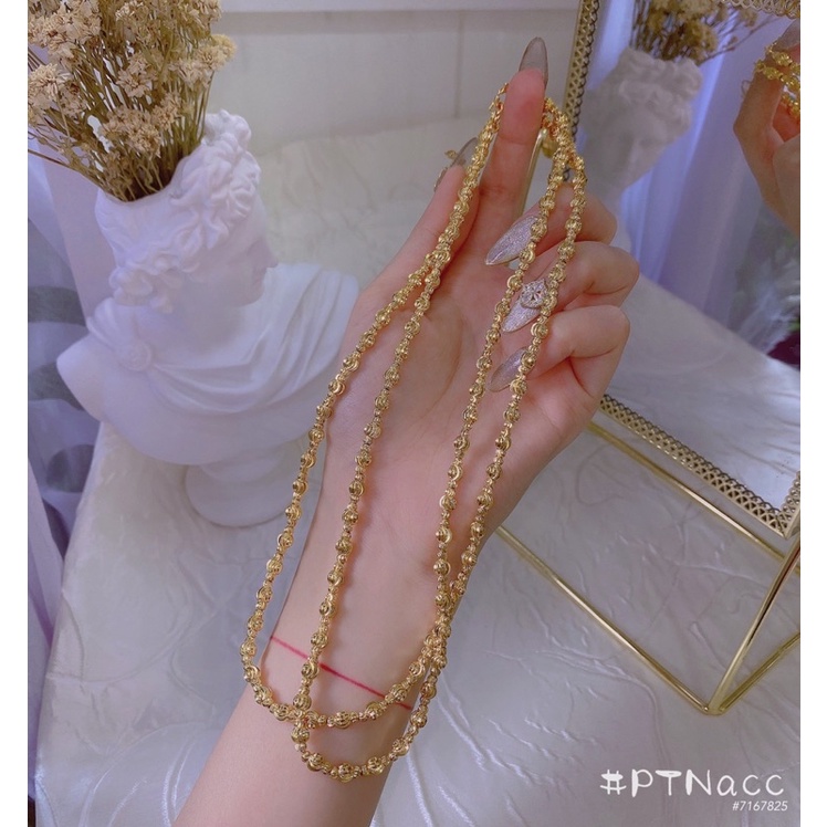 ᴾᵀᴺᵃᶜᶜ Dây chuyền bi mạ vàng dáng nhỏ (có thể phối mặt dễ dàng)