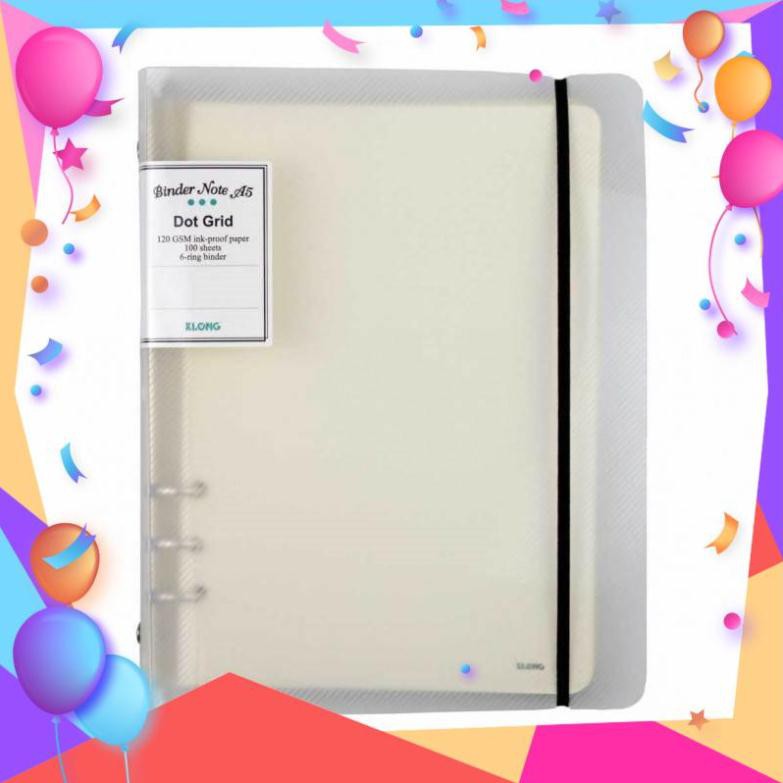 [Sổ lò xo đẹp xinh ] Sổ Dot Grid file nhựa kẹp còng A5 - 100 tờ; MS: 995