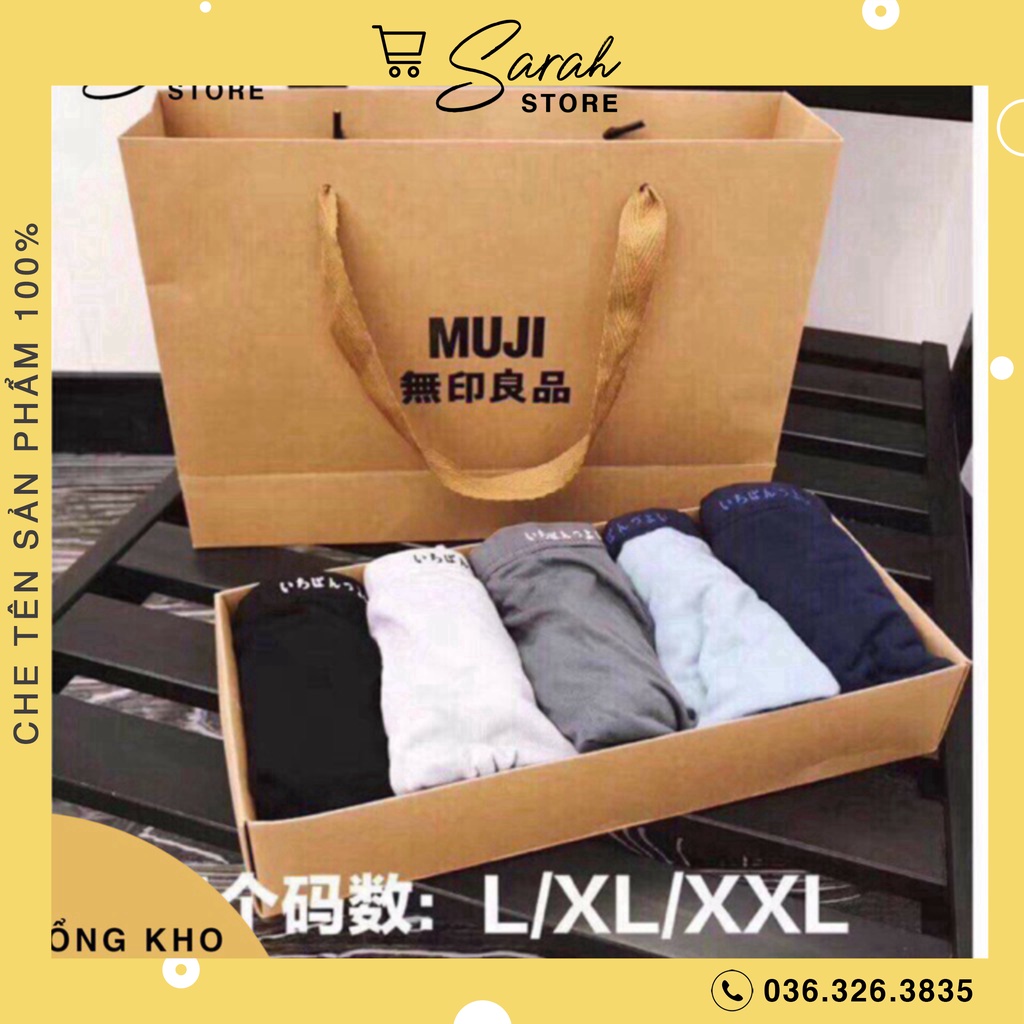 Hộp 5 Quần Sịp Đùi Nam Cotton Cao Cấp Xuất Nhật