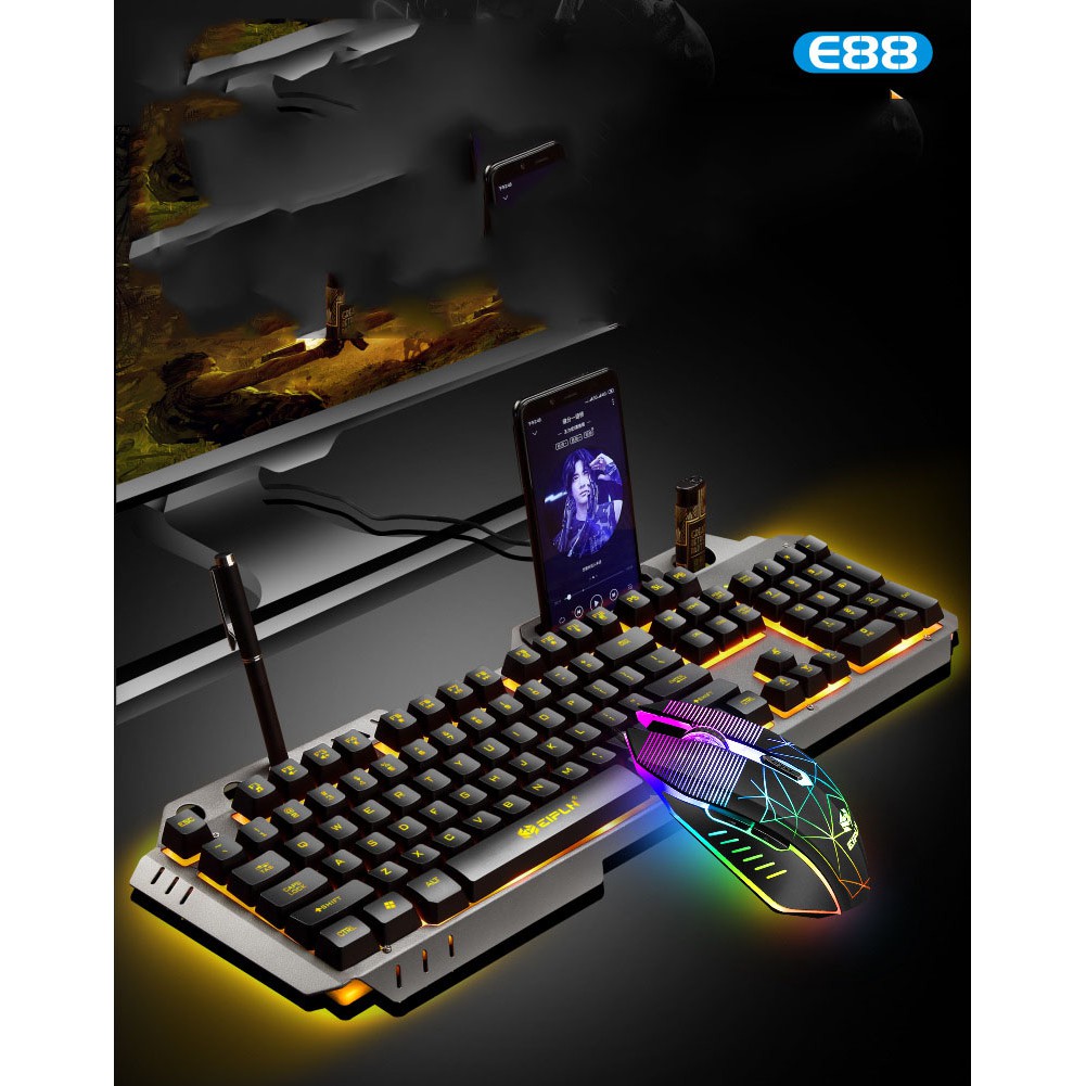 BỘ PHÍM CHUỘT GAMING CAO CẤP E88 LED PRO FULLBOX BAO BỀN & GÕ CỰC BỀN | WebRaoVat - webraovat.net.vn