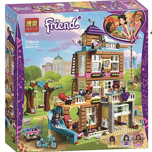 Lắp Ráp xếp hình Lego Friend Bela 10859 sx 3012 Girls Club : Ngôi nhà tình bạn 878 mảnh