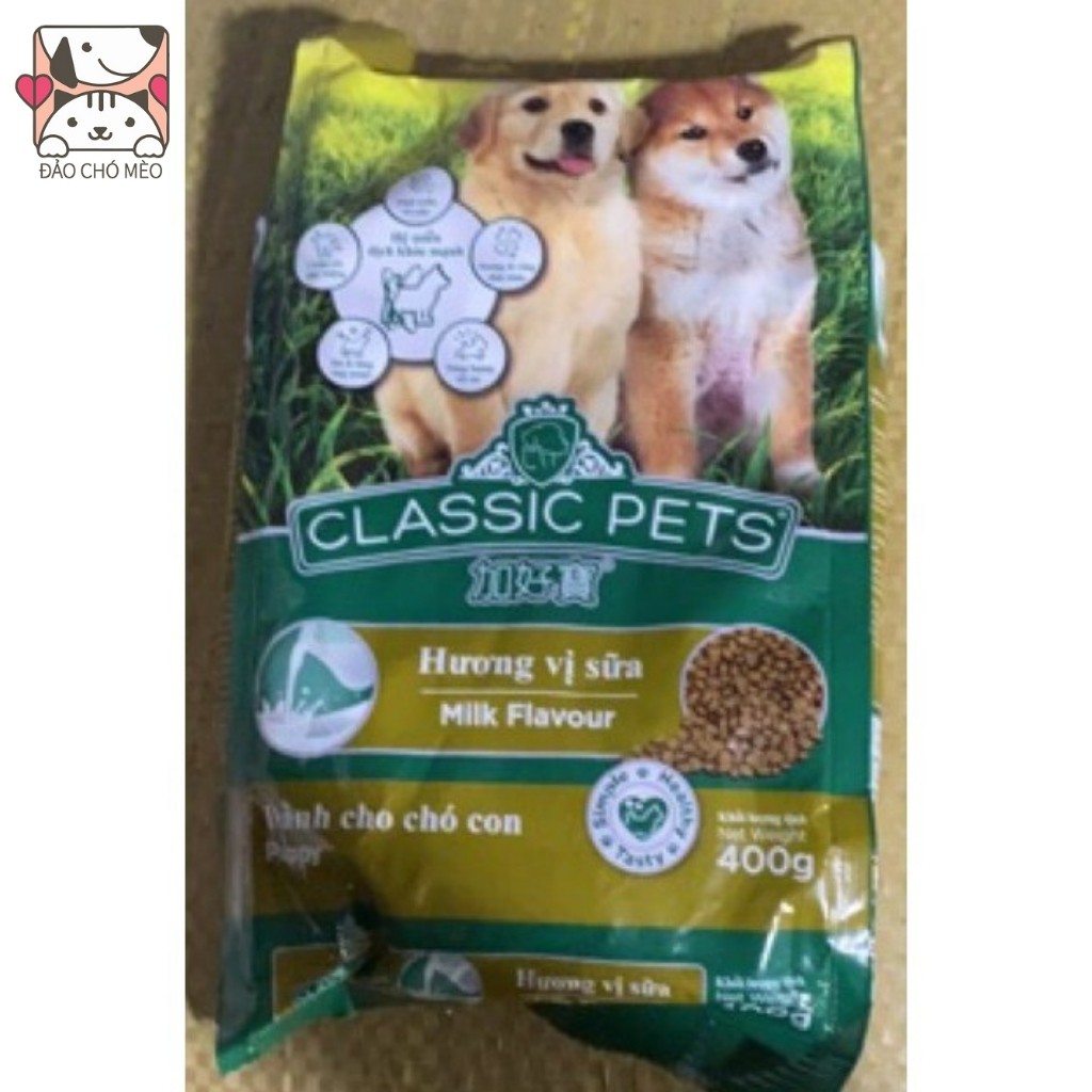 Thức ăn hạt cho chó con Classic Pets vị sữa hạt khô gói 400G - Đảo Chó Mèo