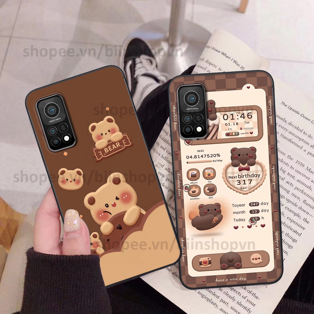 Ốp Xiaomi Mi 10T Pro in hình gấu chocolate kẹo ngọt siêu đẹp siêu xinh