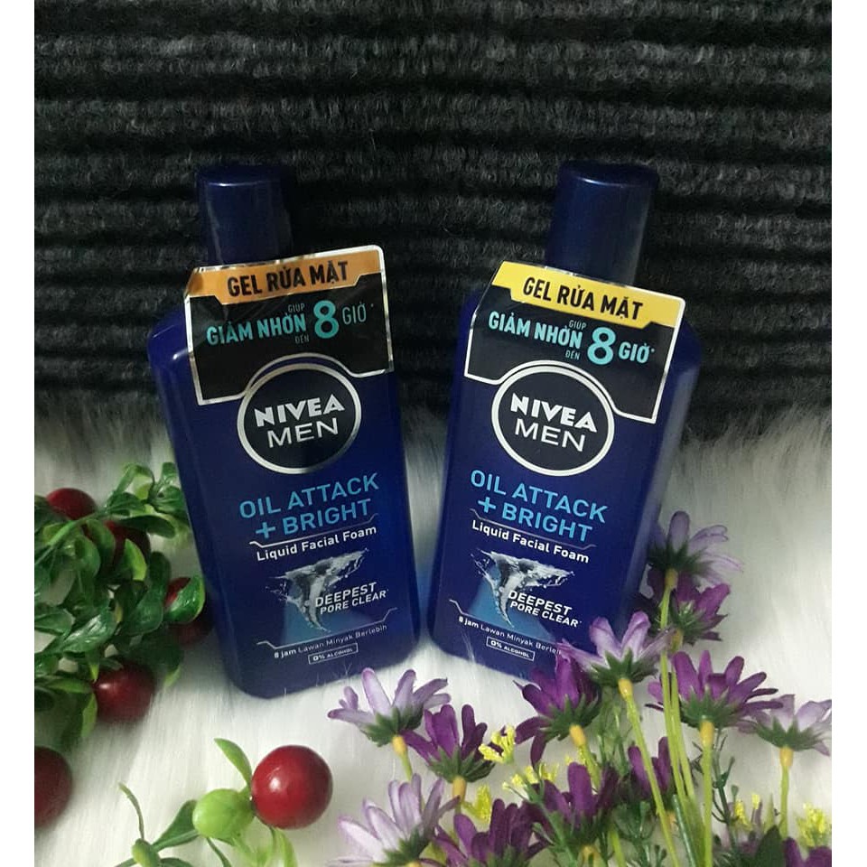 Gel Rửa Mặt Nivea Men Oil Attack + Bright