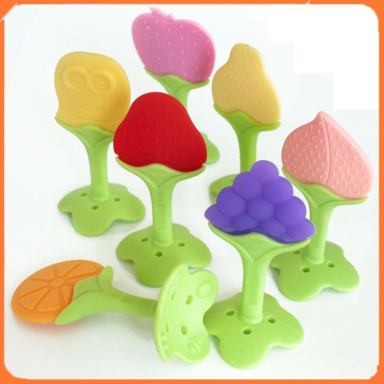 Gặm Nướu Silicone An Toàn Làm Sạch Răng Nhiều Hình Hoa Quả, Núm Tập Nhai Cho Bé Yêu