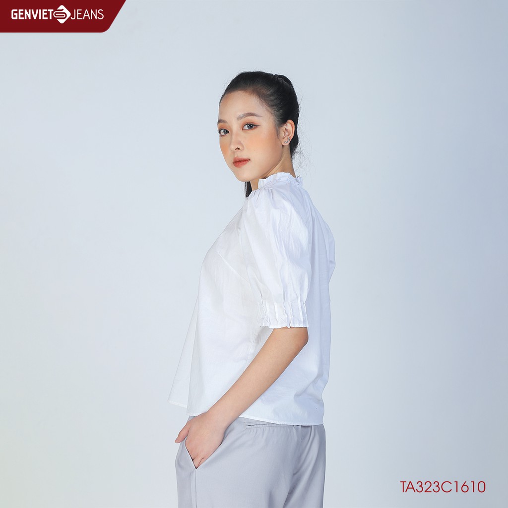 Áo somi nữ tay bồng TA323C1610 GENVIET