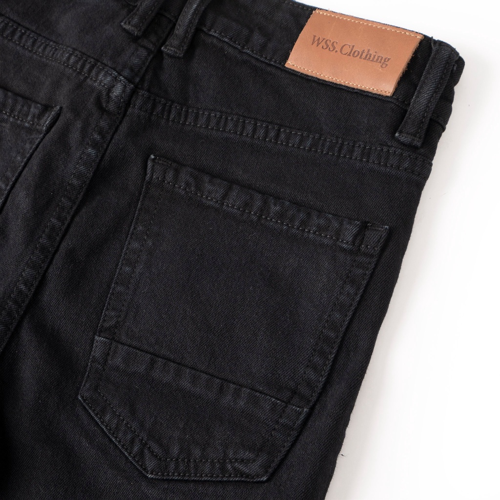 Quần Jeans đen rách gối cao cấp | Black Ripped Jeans