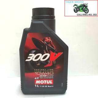 Nhớt xe số Motul 300v 10w40 Châu Âu Tem 3 lớp
