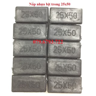 Bộ 10 cái nắp chụp nhựa chữ nhật 25x50_bịt trong chân bàn ghế, nút chân chống xước, bịt trong chân ống sắt, nút nhựa