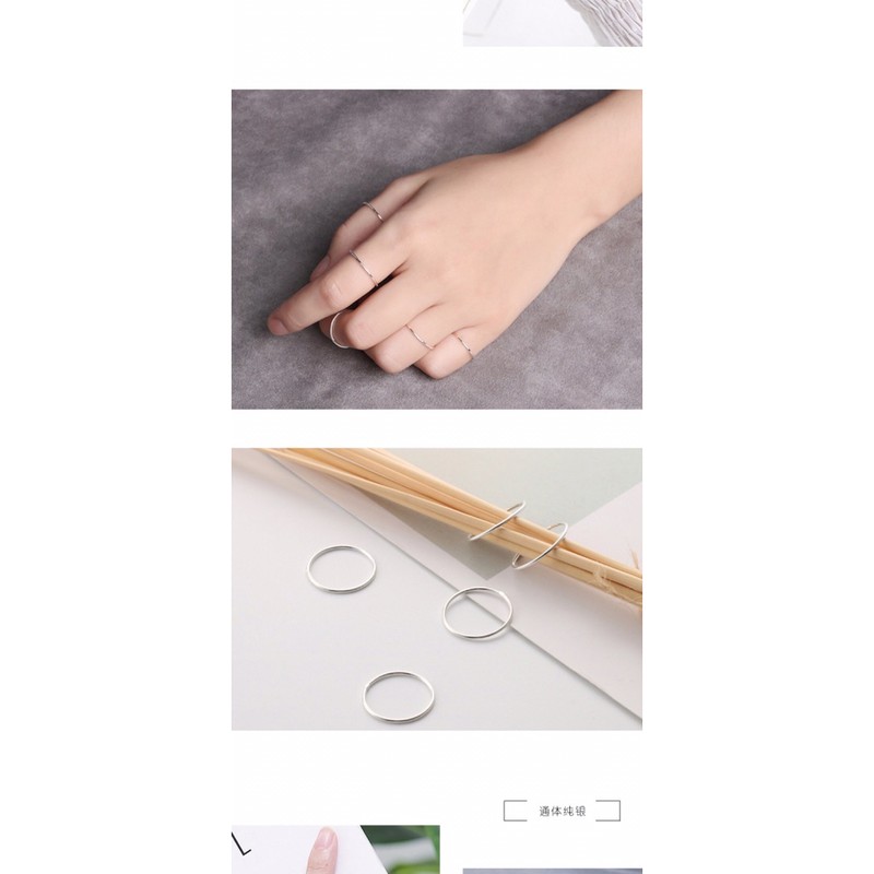 NHẪN BẠC TA TRƠN -SIÊU ĐẸP- PHONG CÁCH HÀN QUỐC