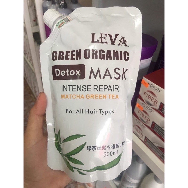Hấp ủ tóc thải độc chuyên phục hồi và dưỡng tóc mềm mượt LEVA Green Organic DETOX Mask 500ml